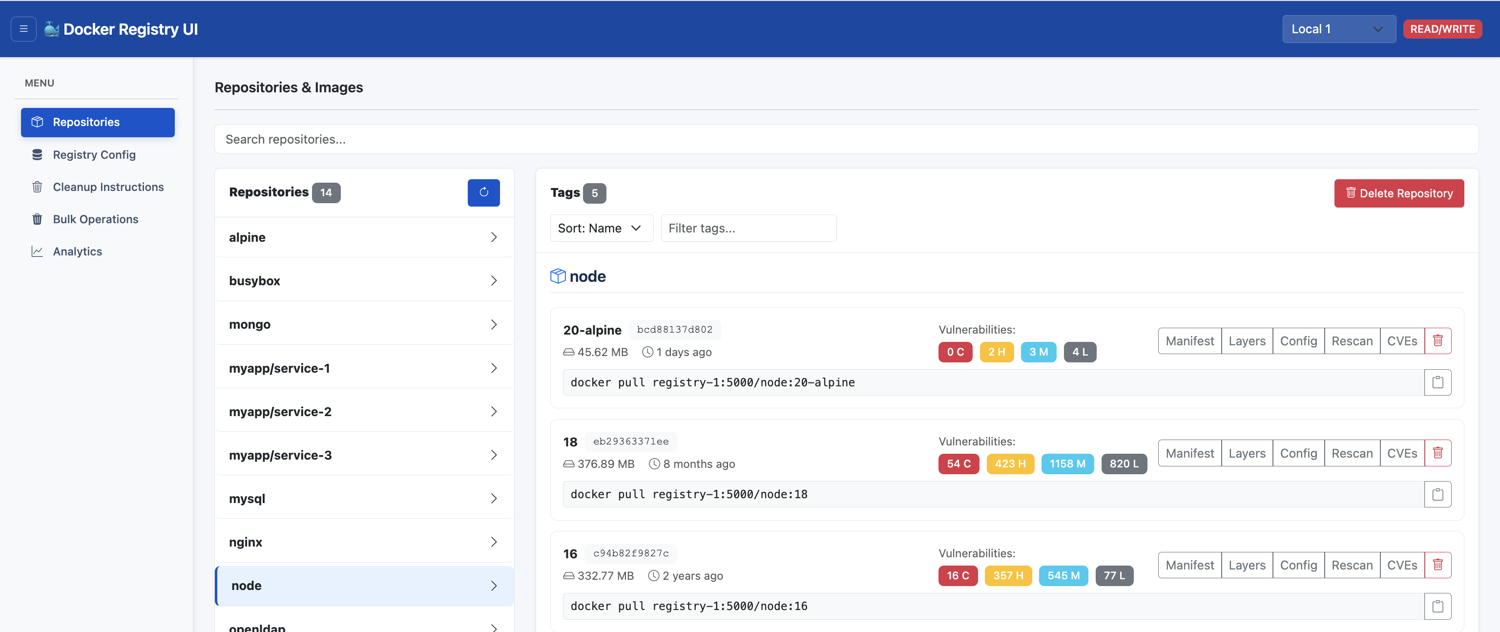 Docker Registry UI - Repository browser